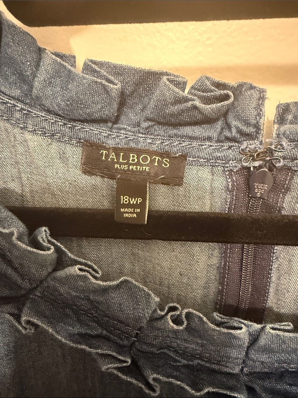 Talbots Ruffle Chambray Dress - Picture 2 of 3